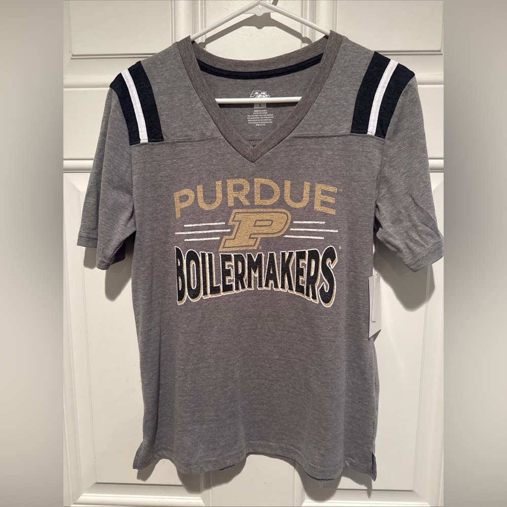 Purdue gray size small PEL Athletic V-neck T-shirt. New with tags.